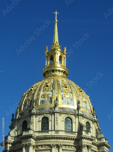 View of the dome of Les Invalides, formally the Hôtel national des Invalides on a sunny day with blue sky in the background photo