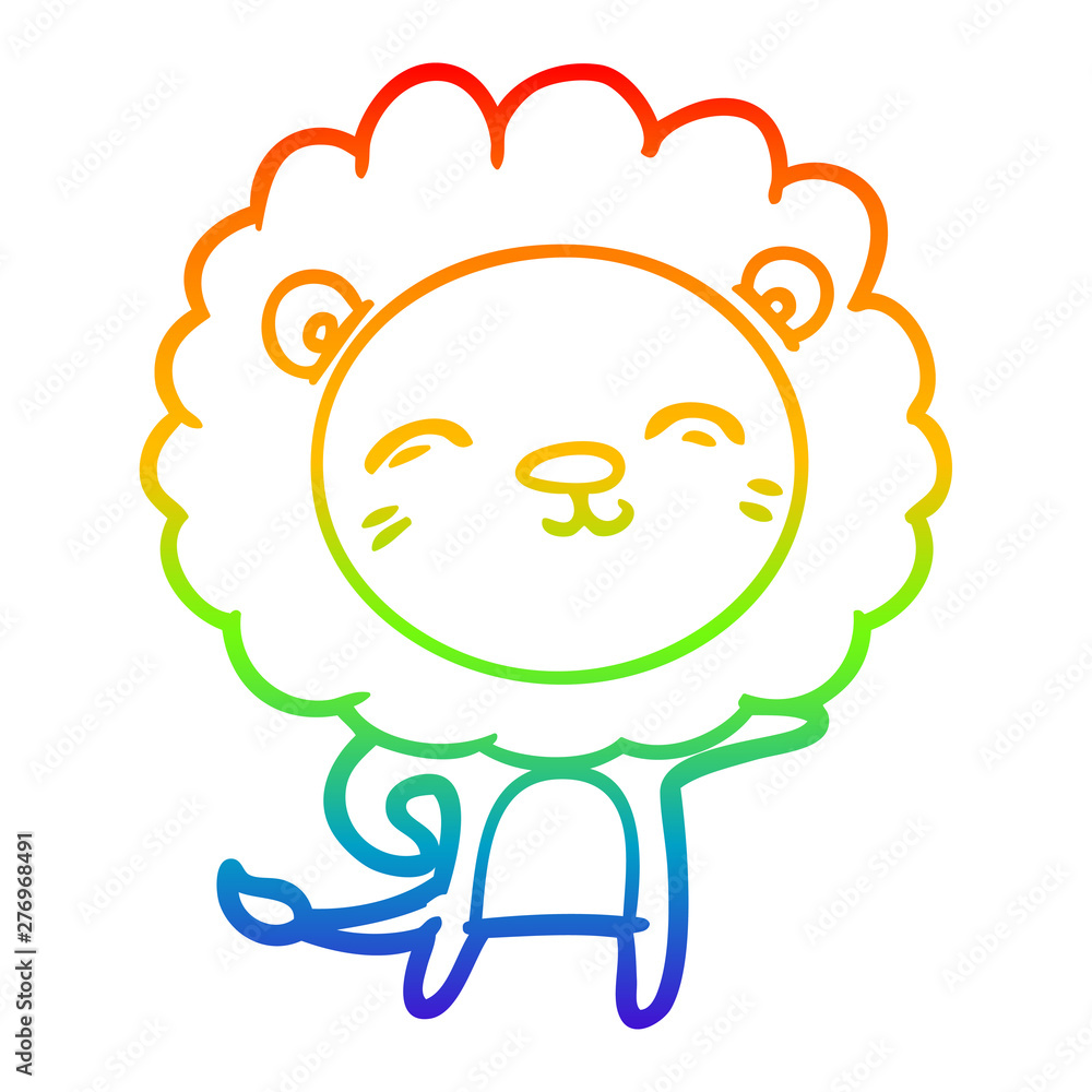 rainbow gradient line drawing cartoon lion rainbow gradient line drawing cartoon lion