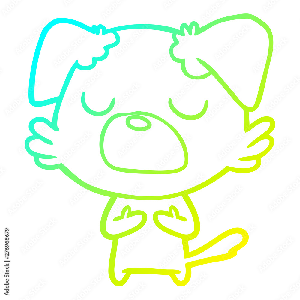 cold gradient line drawing cartoon dog cold gradient line drawing cartoon dog