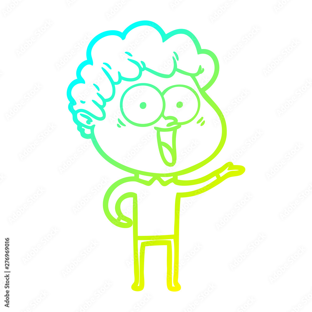 cold gradient line drawing excited man cartoon cold gradient line drawing excited man cartoon