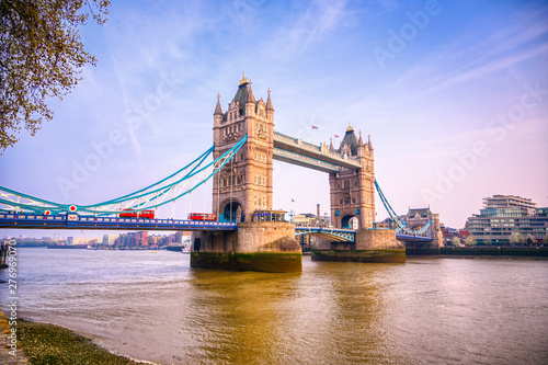 Obraz na płótnie Tower Bridge across the River Thames in London, UK. w salonie