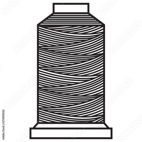 Big Spool of thread for sewing isolated on white background