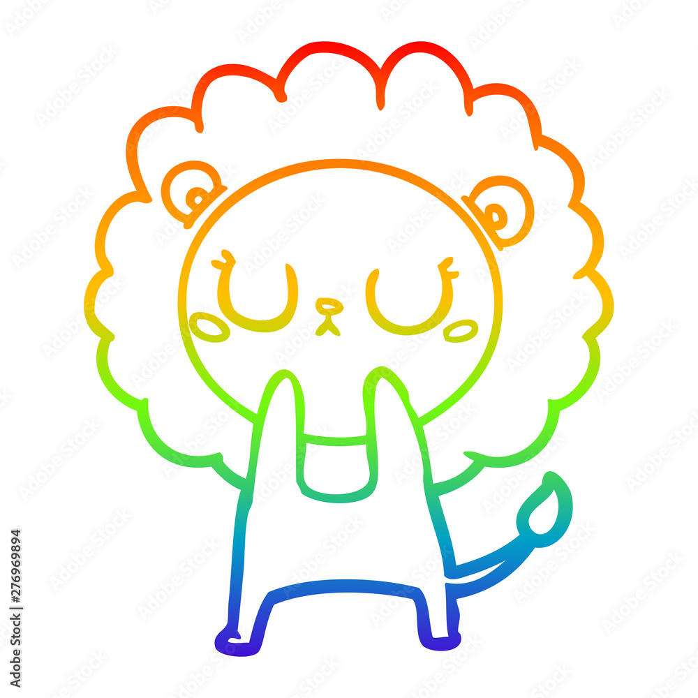 rainbow gradient line drawing cartoon lion rainbow gradient line drawing cartoon lion