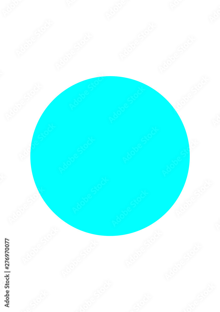 Baby Blue Circle on White Background