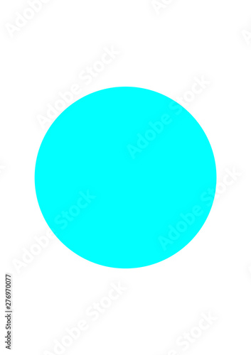 Baby Blue Circle on White Background