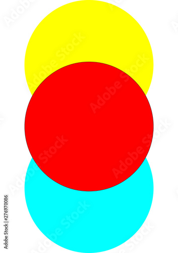 Red, Yellow, Blue Circle on White Background