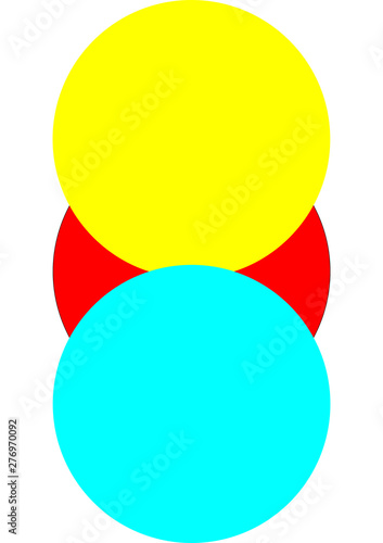 Red, Yellow, Blue Circle on White Background