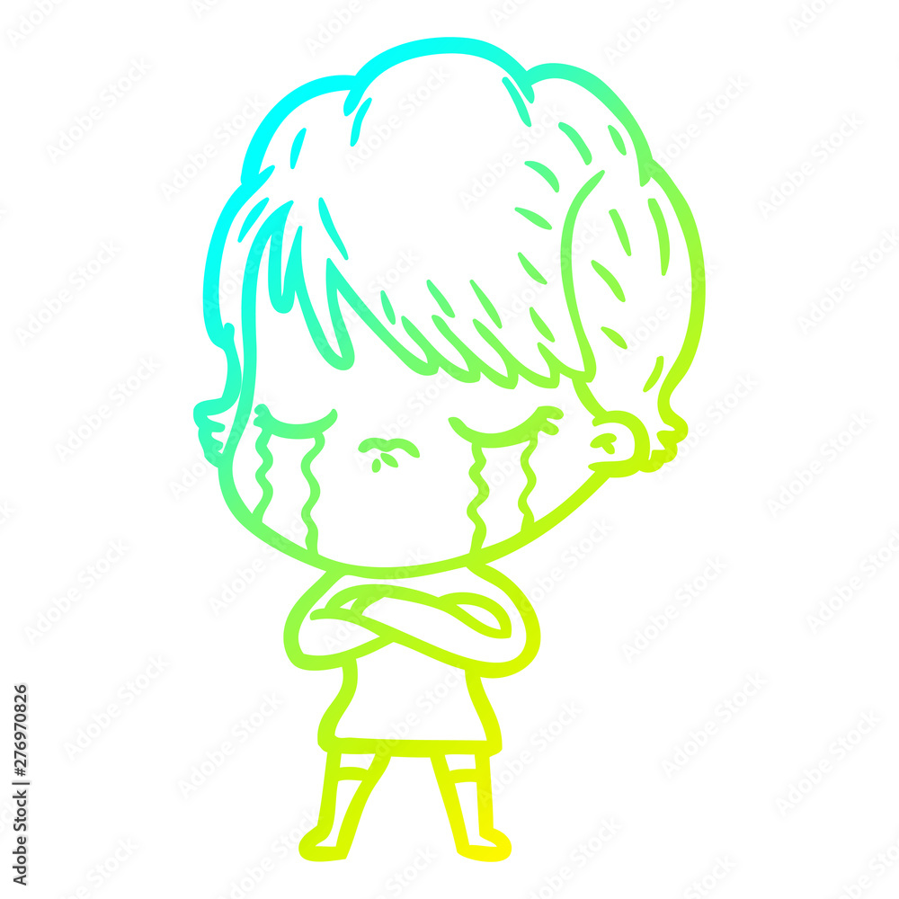 cold gradient line drawing cartoon woman crying cold gradient line drawing cartoon woman crying