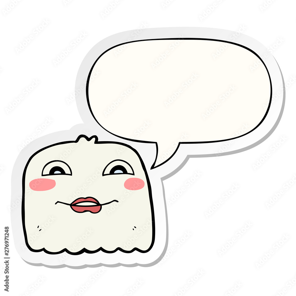 cartoon ghost and speech bubble sticker cartoon ghost and speech bubble sticker