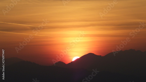 Sunset in bavarian Alps  Germany