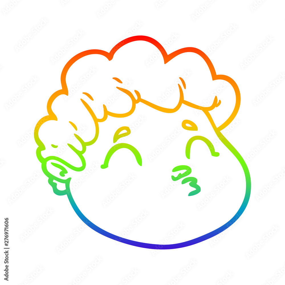 rainbow gradient line drawing cartoon male face rainbow gradient line drawing cartoon male face