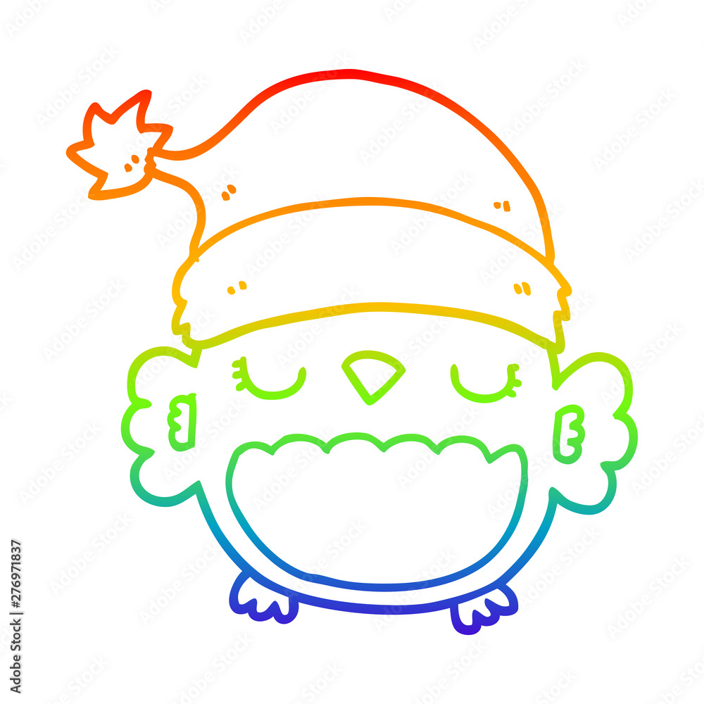 rainbow gradient line drawing cute christmas owl rainbow gradient line drawing cute christmas owl
