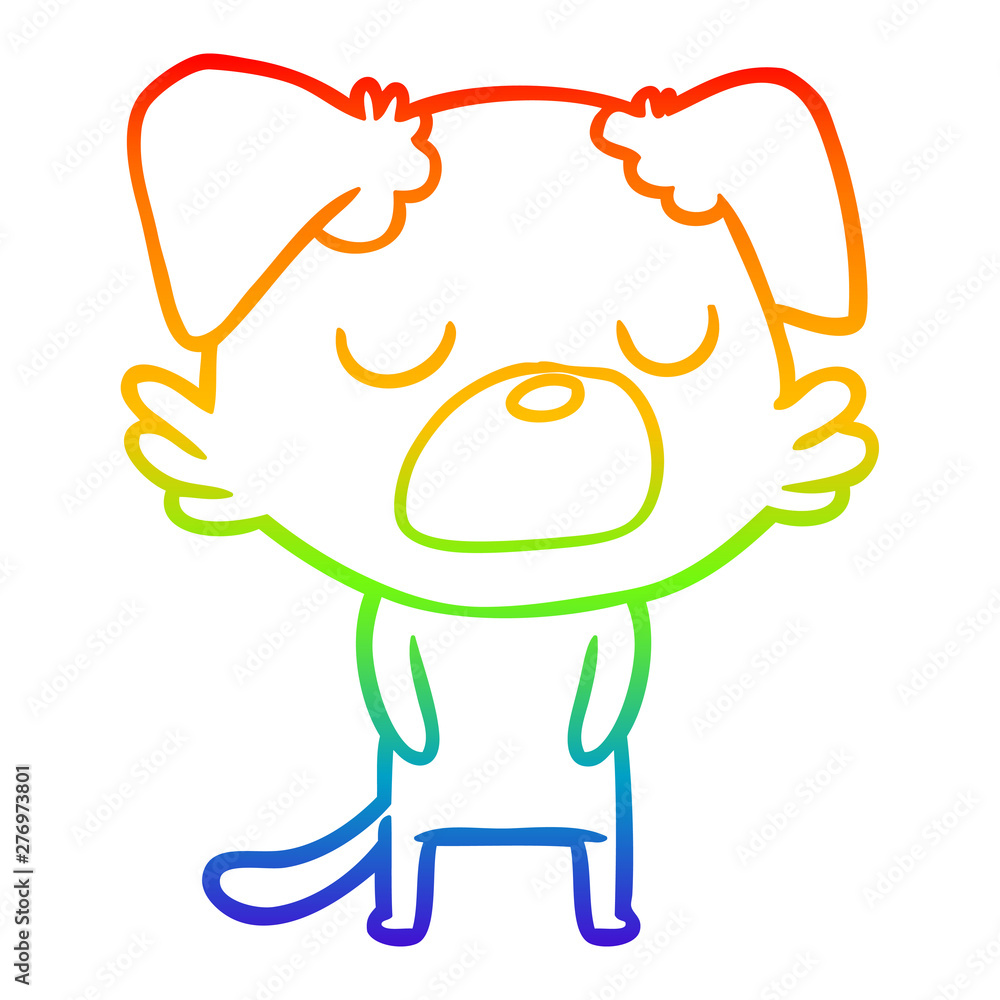 rainbow gradient line drawing cartoon dog rainbow gradient line drawing cartoon dog