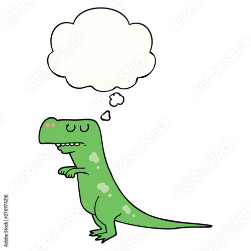 cartoon dinosaur and thought bubble