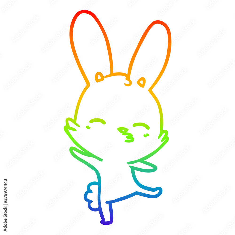 rainbow gradient line drawing curious bunny cartoon rainbow gradient line drawing curious bunny cartoon