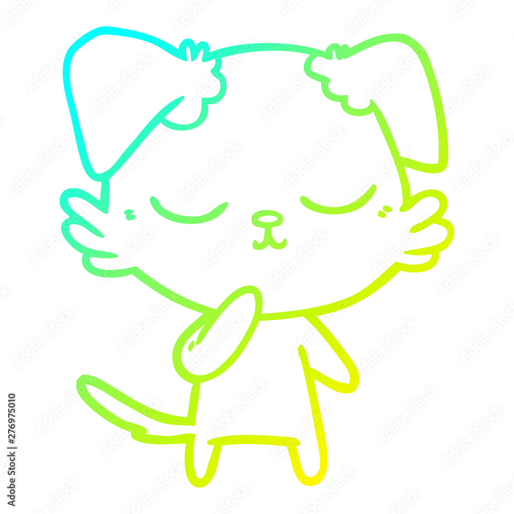 cold gradient line drawing cute cartoon dog cold gradient line drawing cute cartoon dog