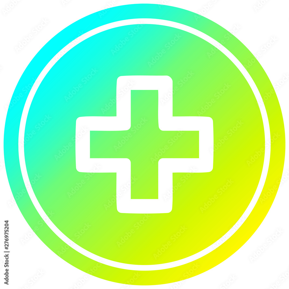addition symbol circular in cold gradient spectrum addition symbol circular in cold gradient spectrum