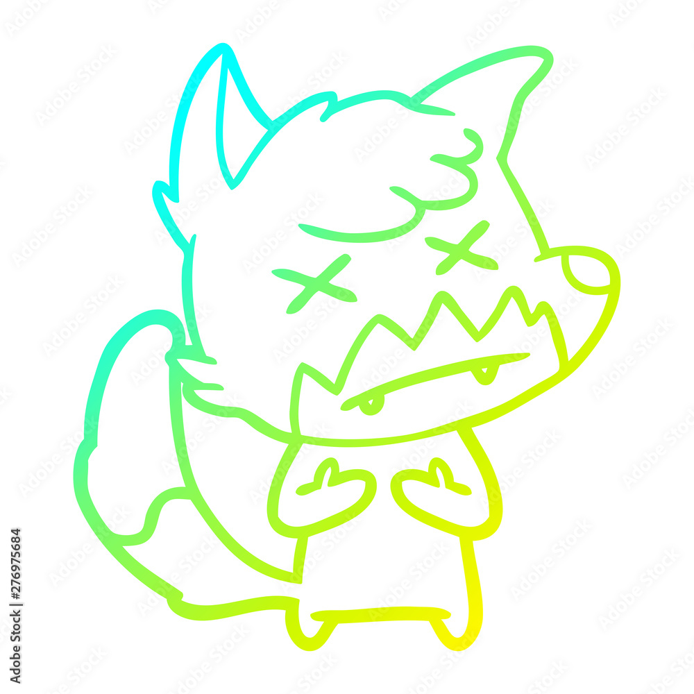 cold gradient line drawing cartoon cross eyed fox cold gradient line drawing cartoon cross eyed fox