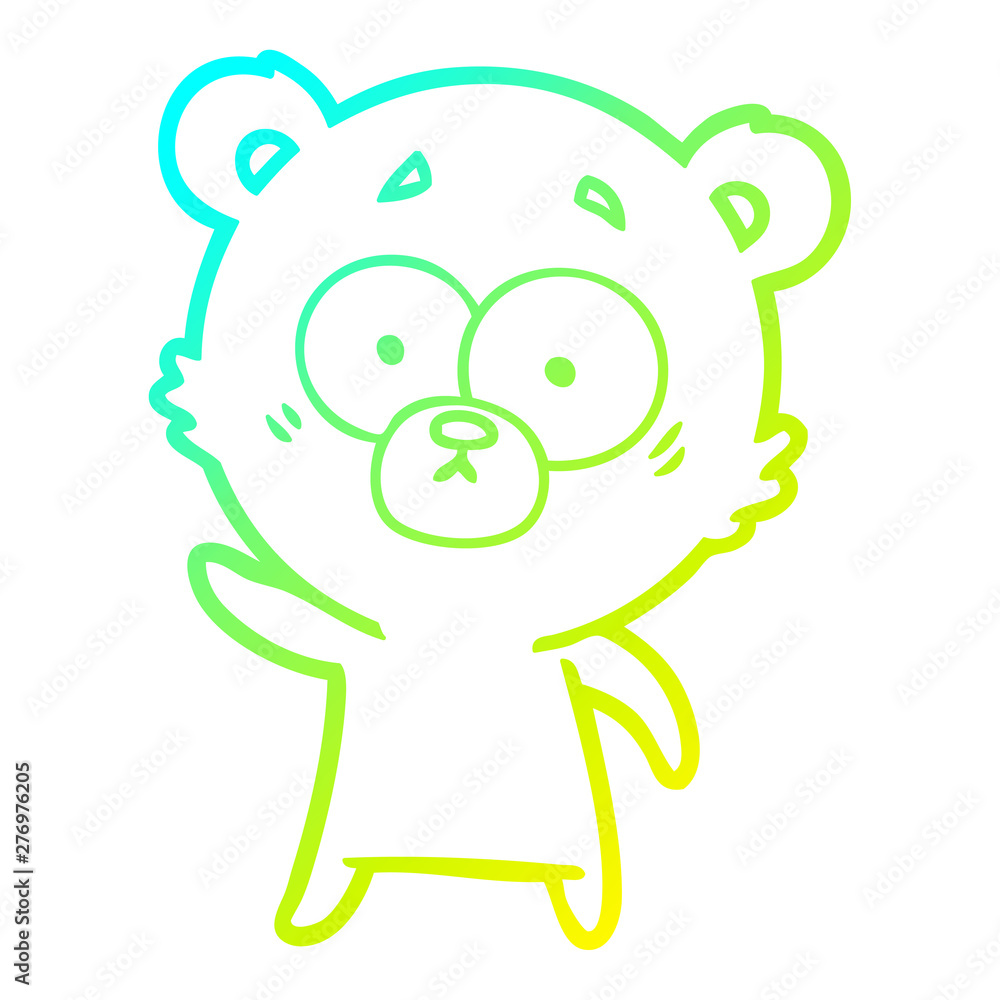 cold gradient line drawing worried bear cartoon cold gradient line drawing worried bear cartoon