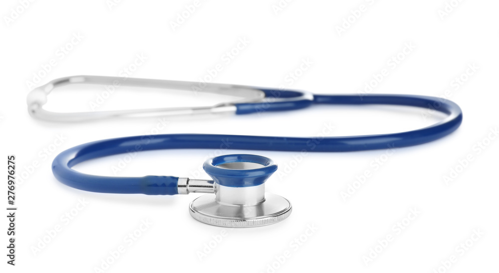 Stethoscope on white background. Professional medical device Stethoscope on white background. Professional medical device