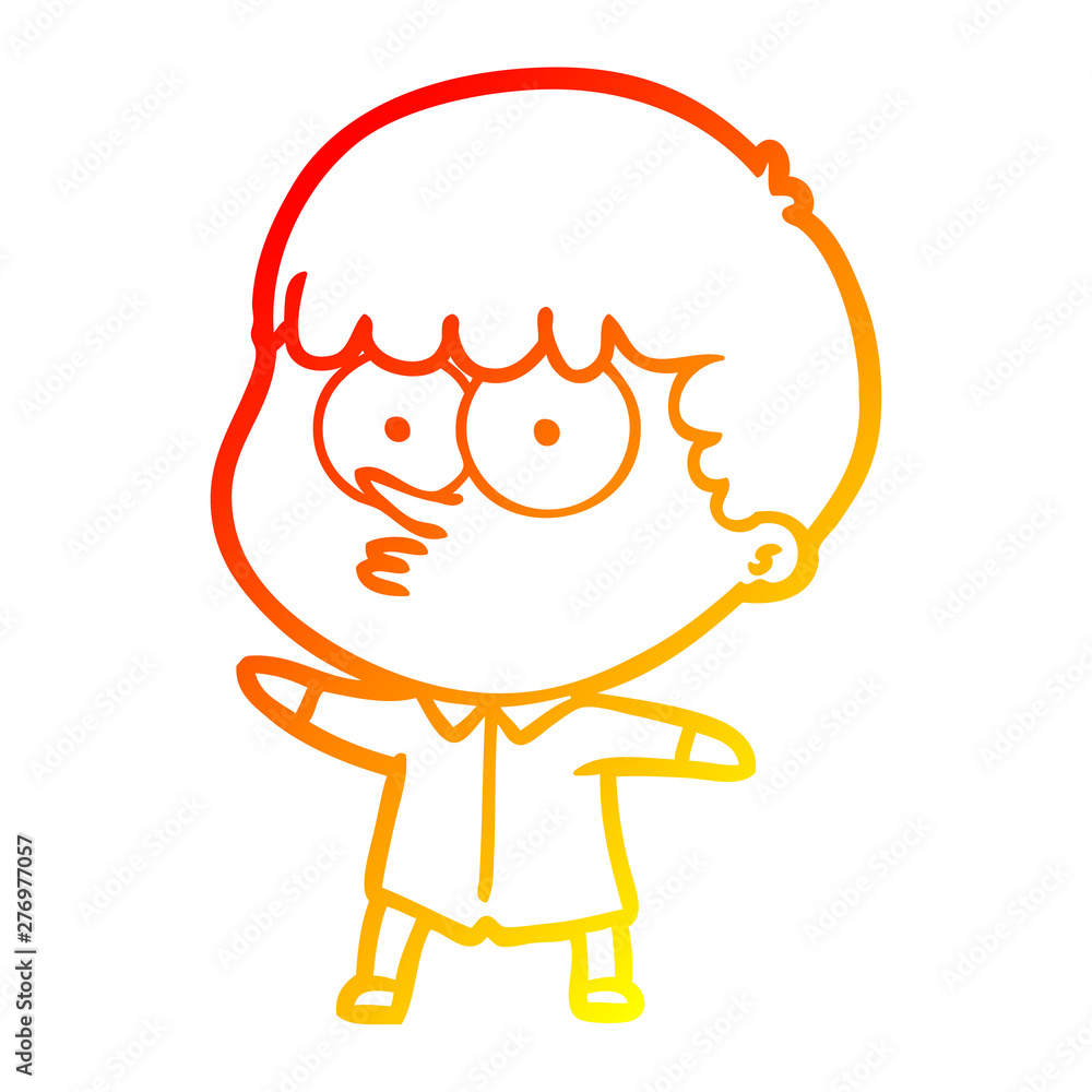 warm gradient line drawing cartoon curious boy warm gradient line drawing cartoon curious boy