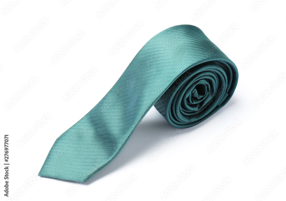 Stylish color male necktie isolated on white Stylish color male necktie isolated on white