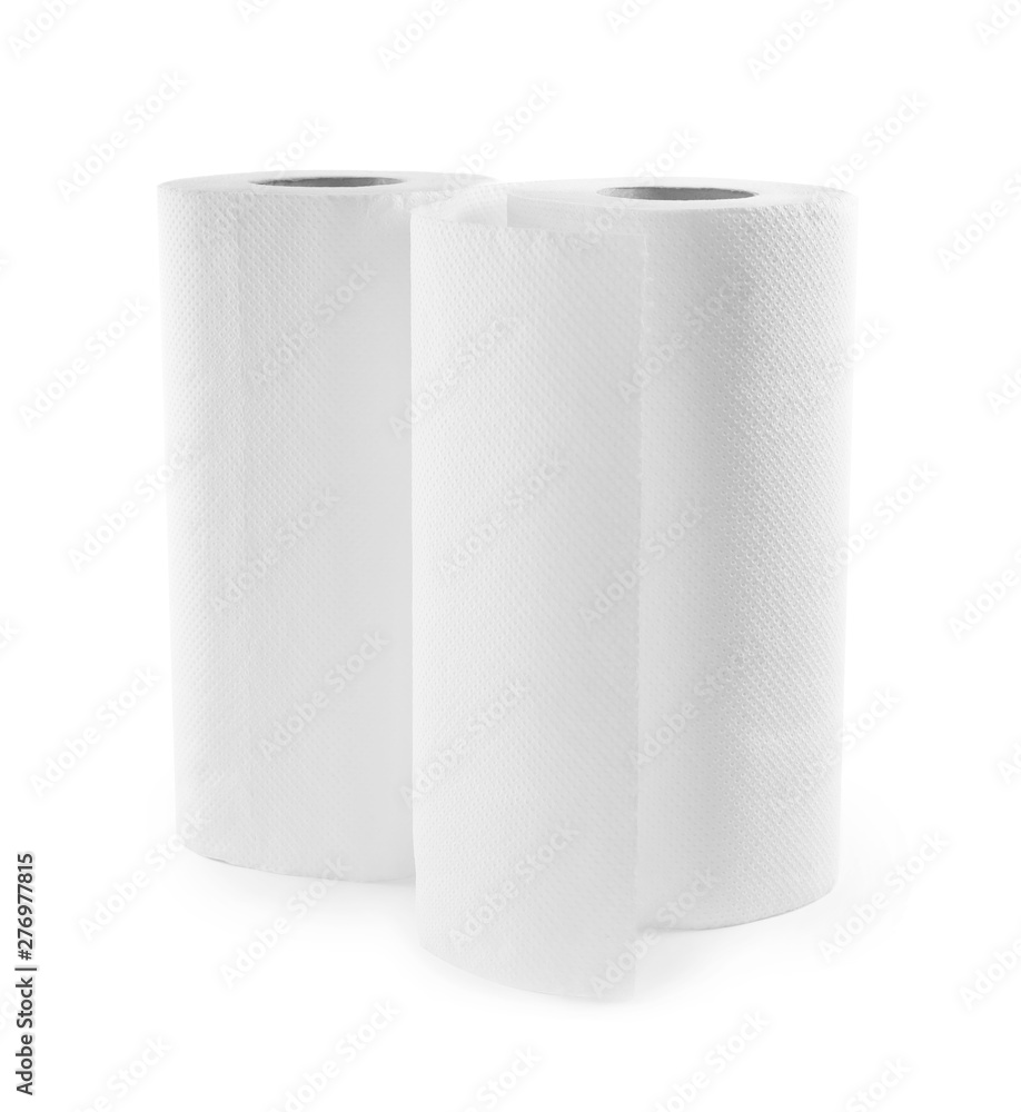 Rolls of paper towels on white background Rolls of paper towels on white background