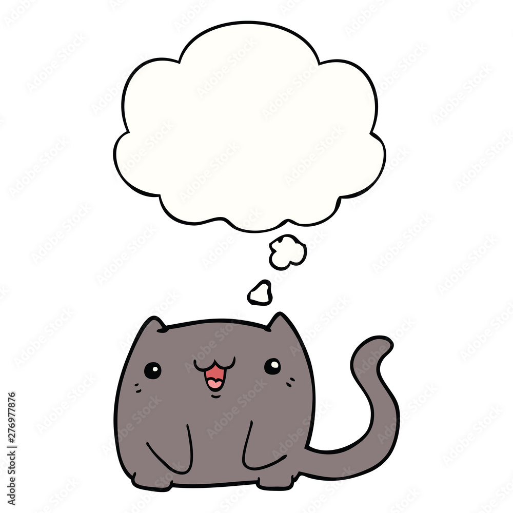 cartoon cat and thought bubble cartoon cat and thought bubble
