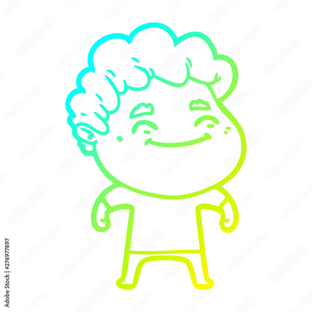 cold gradient line drawing cartoon friendly man cold gradient line drawing cartoon friendly man