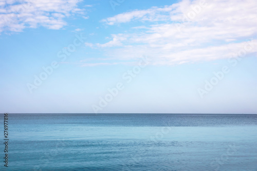 Beautiful view of sea and blue sky on sunny day