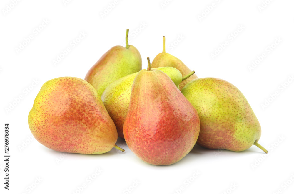 Heap of ripe juicy pears isolated on white Heap of ripe juicy pears isolated on white