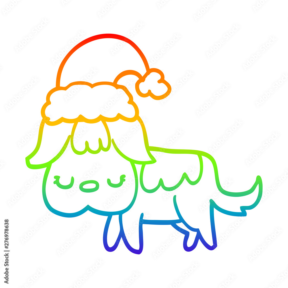 rainbow gradient line drawing cute christmas dog rainbow gradient line drawing cute christmas dog