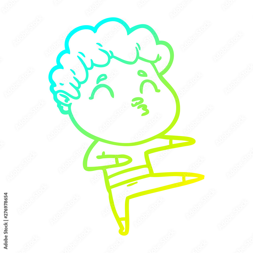 cold gradient line drawing cartoon man pouting cold gradient line drawing cartoon man pouting
