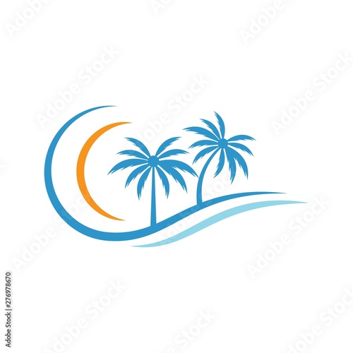 Palm tree summer logo