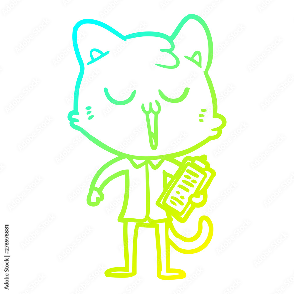 cold gradient line drawing cartoon cat singing cold gradient line drawing cartoon cat singing
