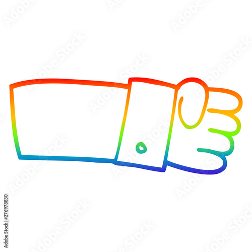 rainbow gradient line drawing cartoon judo chop shirt arm