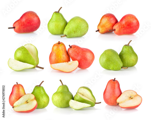  set of pears isolated on white background