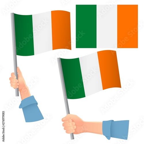 Ireland flag in hand set