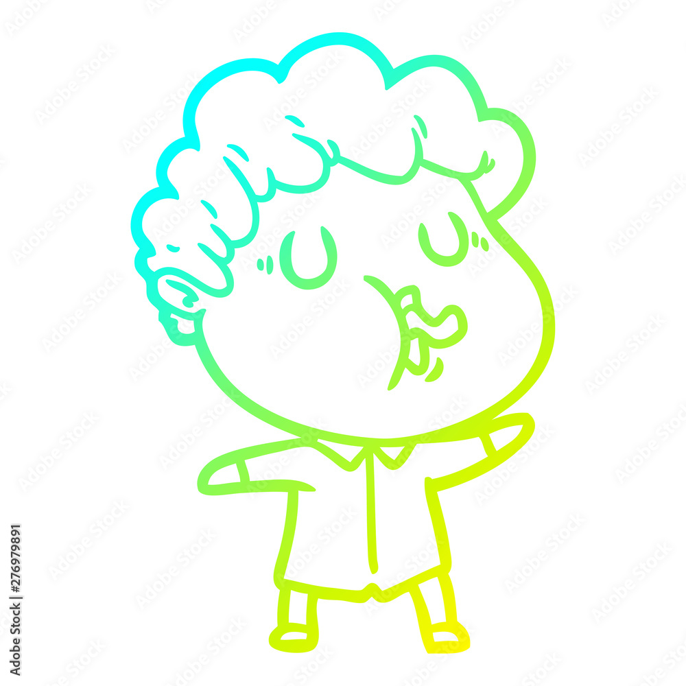 cold gradient line drawing cartoon man pulling face cold gradient line drawing cartoon man pulling face
