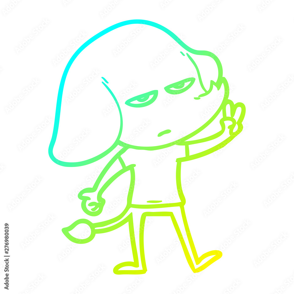 cold gradient line drawing annoyed cartoon elephant cold gradient line drawing annoyed cartoon elephant