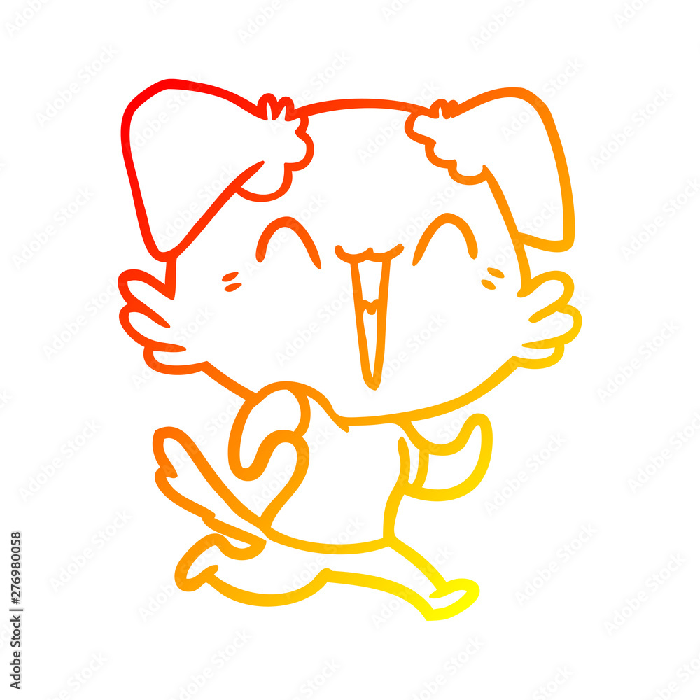 warm gradient line drawing happy little dog cartoon warm gradient line drawing happy little dog cartoon