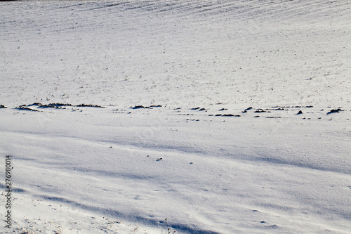 Snow drifts in winter