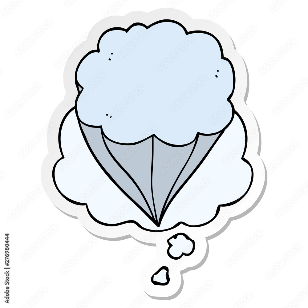 cartoon cloud symbol and thought bubble as a printed sticker cartoon cloud symbol and thought bubble as a printed sticker