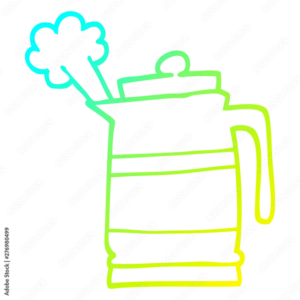cold gradient line drawing cartoon kettle cold gradient line drawing cartoon kettle