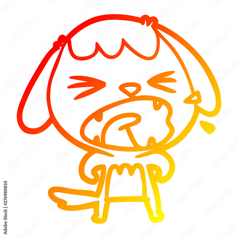 warm gradient line drawing cute cartoon dog warm gradient line drawing cute cartoon dog