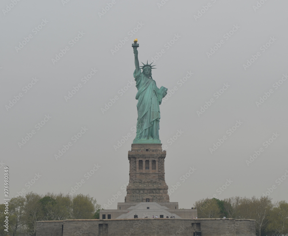 Statue of Liberty on an Overcast Spring Morning