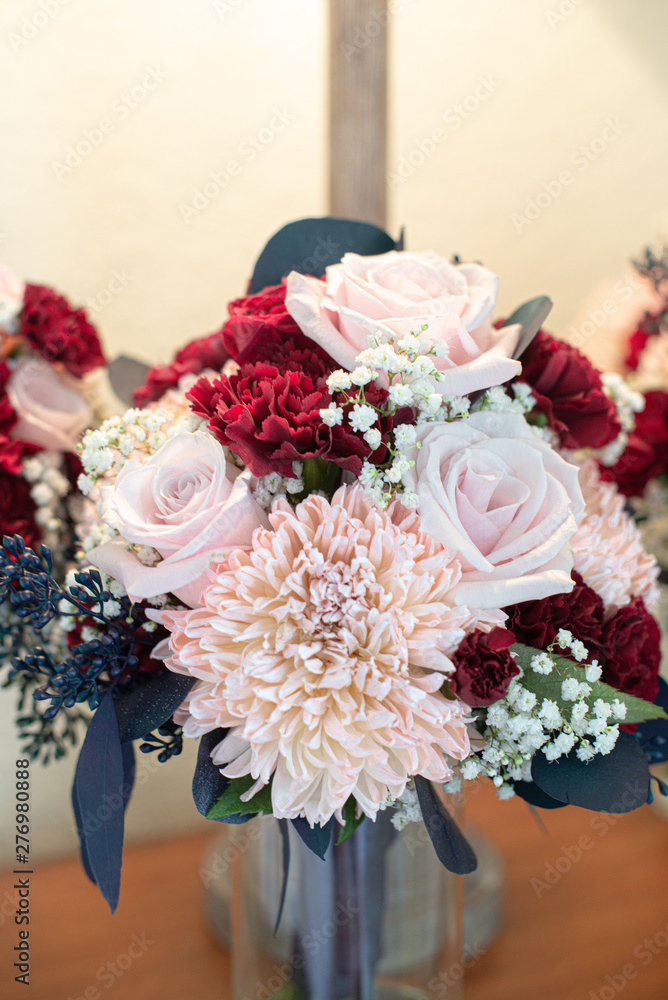 Red, Pink and White Bridal Bouquet Red, Pink and White Bridal Bouquet