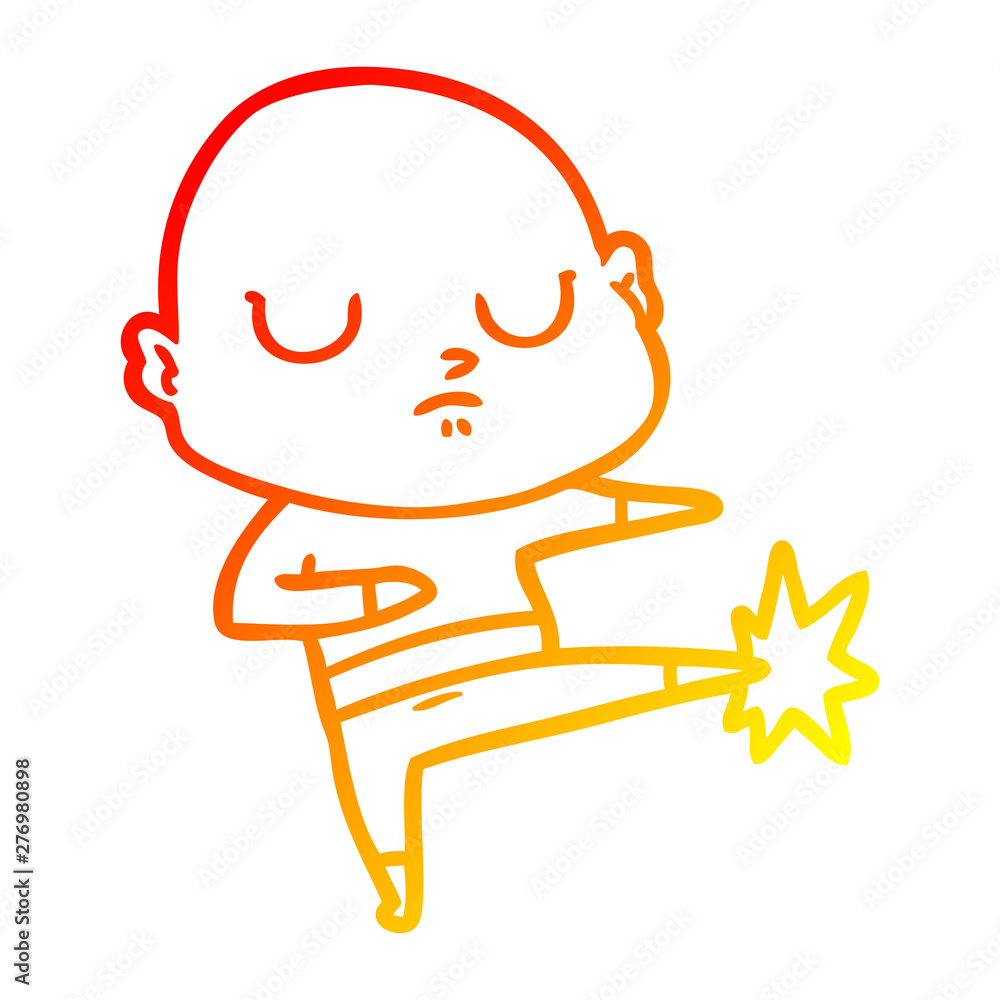 warm gradient line drawing cartoon bald man warm gradient line drawing cartoon bald man