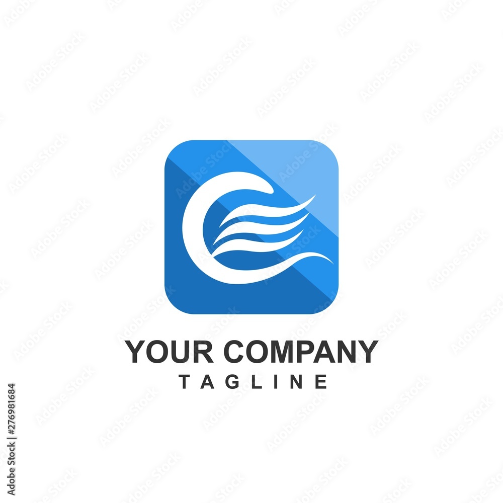 blue water wind aqua for water treatment and water company logo blue water wind aqua for water treatment and water company logo