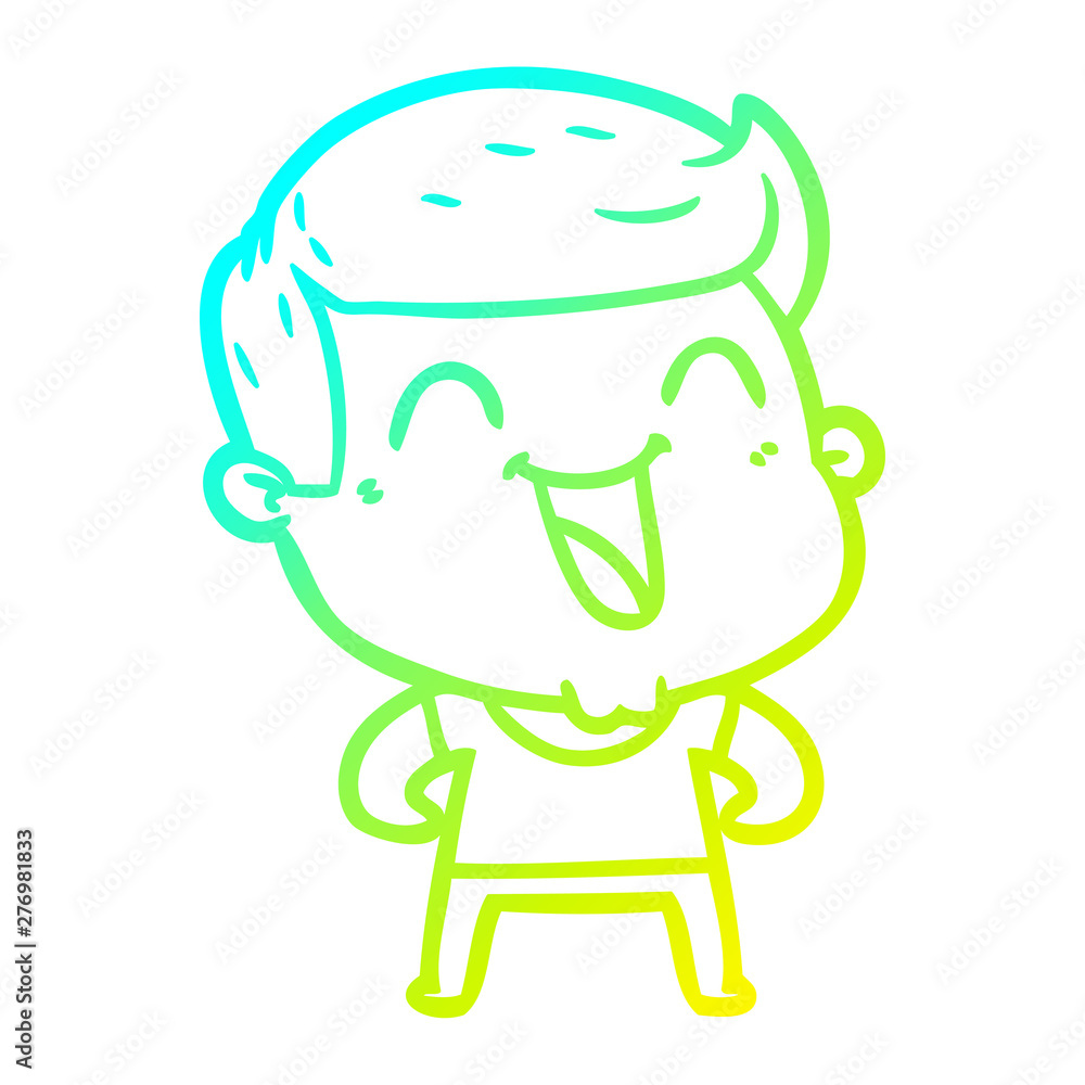 cold gradient line drawing cartoon man laughing cold gradient line drawing cartoon man laughing